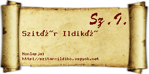 Szitár Ildikó névjegykártya