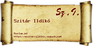 Szitár Ildikó névjegykártya